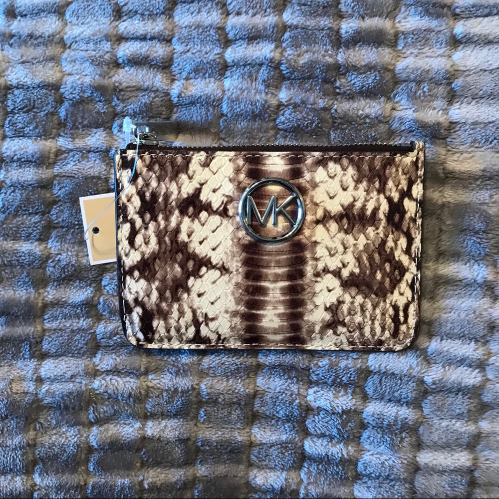NEW WITH TAGS MICHAEL KORS SNAKE PRINT CARD HOLDER
